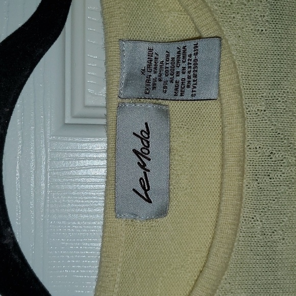 Le Moda Seashell Knit Short Sleeve Sweater Top Size XL - Picture 3 of 5